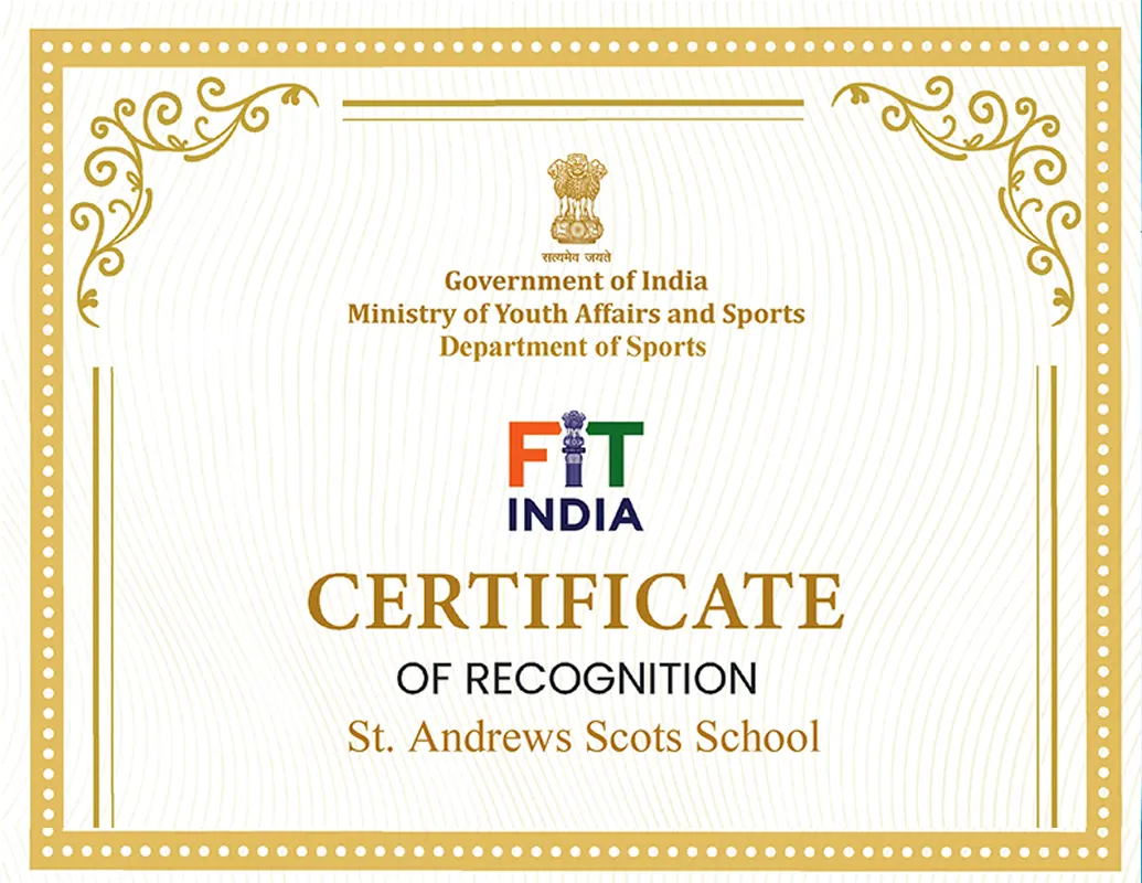 FIT INDIA SCHOOL Certificate Of Recognition