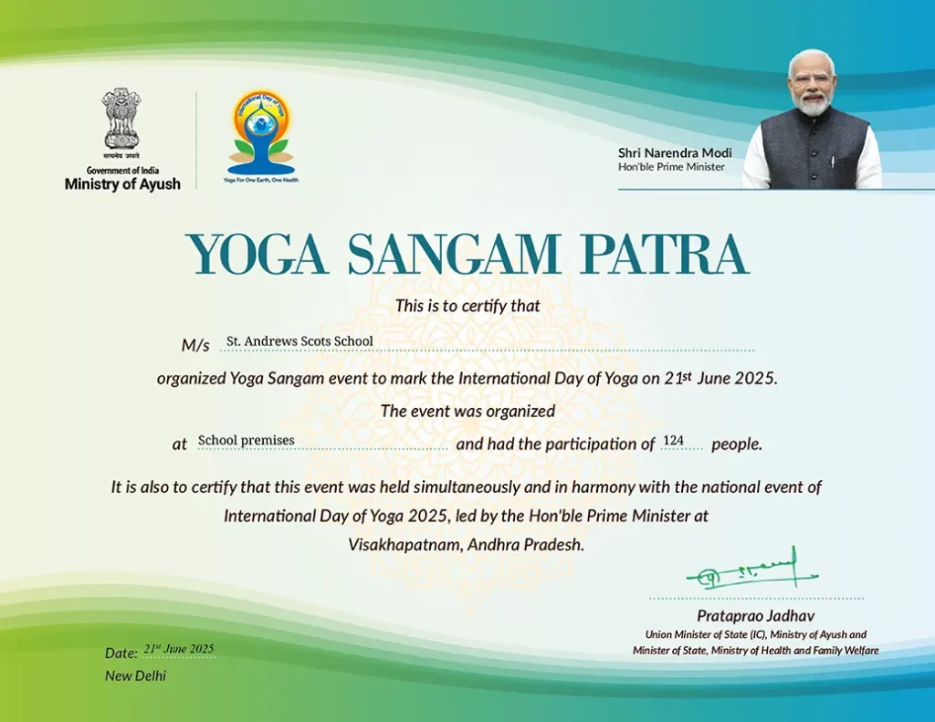 yoga sangam certificate